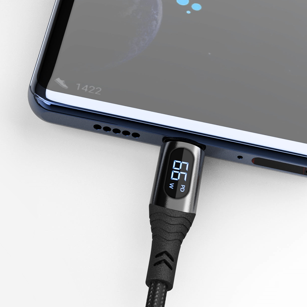 아이이피 라이트닝 디스플레이 66W PD USB A to C 초고속 충전케이블 1.2m